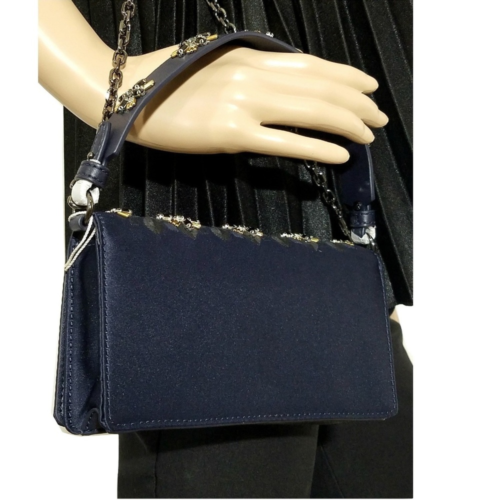 NWT Tory Burch Cleo Embellished Fold-Over Clutch - Picture 7 of 8